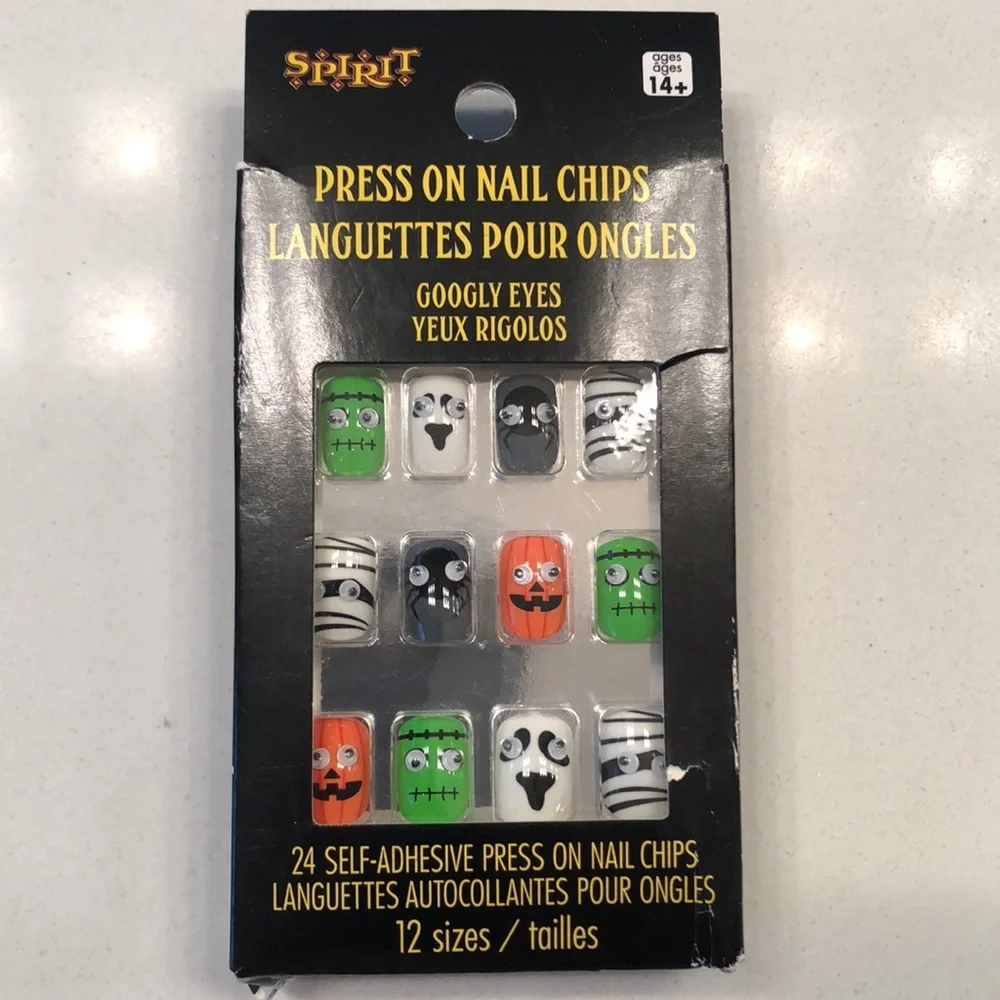 👻 Halloween  🎃 Google Eye Press On Fake Nails